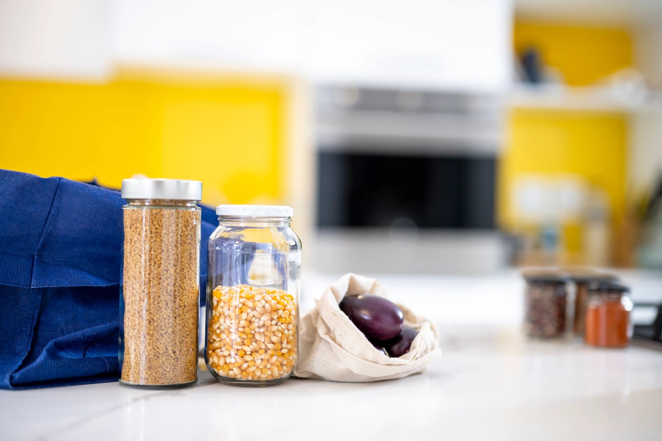 Reusable jars and produce for sustainable living