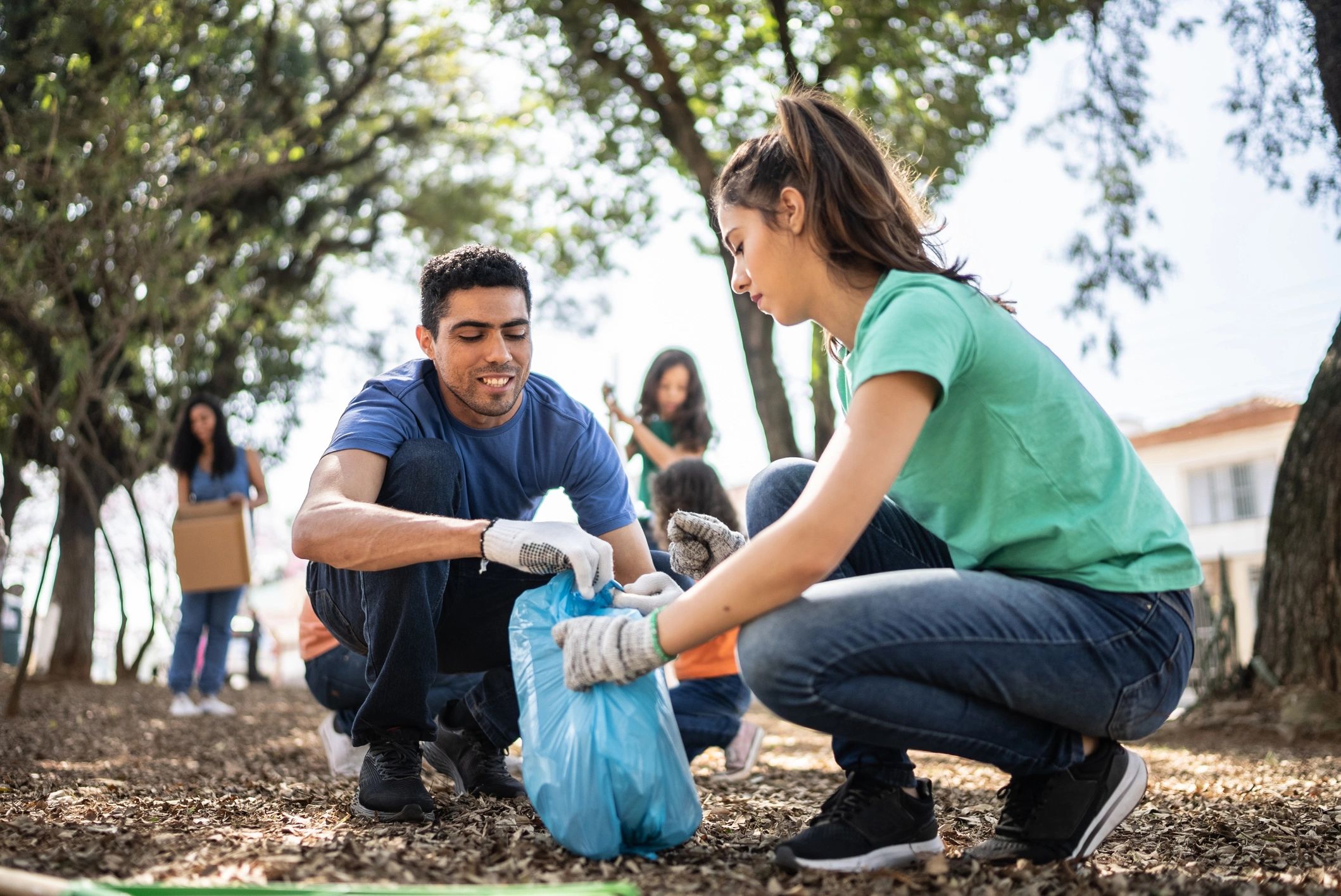 People taking part in a local cleanup effort